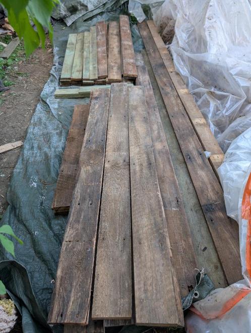 Recup massief houten draagbalken & planken dak, Doe-het-zelf en Bouw, Hout en Planken, Gebruikt, Balk, Overige houtsoorten, 250 tot 300 cm