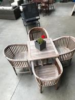 Hardhouten tuinset, Ophalen, 4 zitplaatsen, Gebruikt, Hardhout