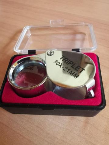 Nieuwe juweliers loepe, vergrootglas 30x zoom opbergdoosje beschikbaar voor biedingen