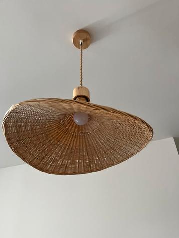Set van 2 rieten hangers, Huis en Inrichting, Lampen | Hanglampen, Ophalen, Zo goed als nieuw