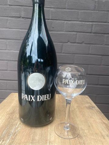 Fles Paix Dieu 6 liter met extra groot bierglas, Enlèvement, Neuf