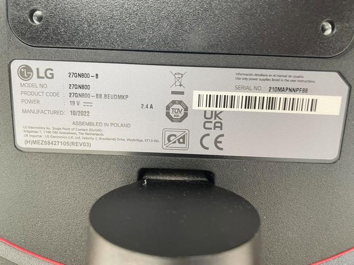 Écran gaming LG UltraGear 27GN800-B, Audio, Tv en Foto, Televisies, Zo goed als nieuw, LG, Ophalen