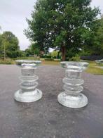 Set 1970s vintage design kandelaars glas Scandinave, Overige materialen, Gebruikt, Ophalen of Verzenden, Kandelaar