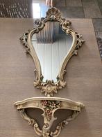 Prachtige antieke spiegel met wandconsole, Antiek en Kunst, Antiek | Spiegels, Overige vormen, Minder dan 100 cm, Minder dan 50 cm