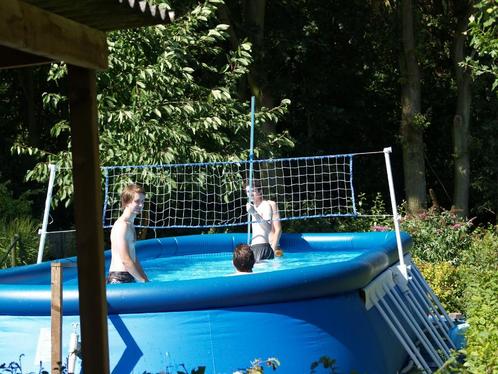 zwembad + toebehoren, Tuin en Terras, Zwembaden, Gebruikt, Opzetzwembad, 80 tot 120 cm, 400 cm of meer, 300 cm of meer, Ovaal