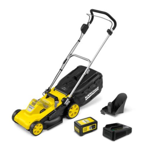 Grasmaaier Kärcher, Tuin en Terras, Grasmaaiers, Nieuw, Accu-grasmaaier, 30 t/m 39 cm, Cirkelmaaier, Elektrische starter, Opvangbak