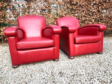 2 Art Deco Cigar Club Fauteuils in zeer goede staat 1930+- beschikbaar voor biedingen