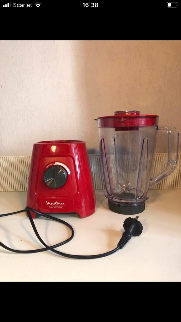 Moulinex Blendforce blender rouge, Elektronische apparatuur, Blenders, Gebruikt, Blender, Ophalen