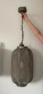 Industriële hanglamp – Metaal met gaasstructuur uniek design, Ophalen, Zo goed als nieuw, Metaal, Industrieel