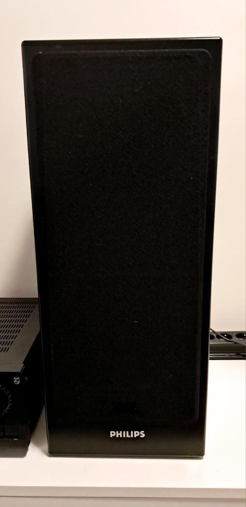 Boekenplankspeakers Philips FB830 fb 830 refoamed 100% ok, Audio, Tv en Foto, Luidsprekerboxen, Gebruikt, Front, Rear of Stereo speakers