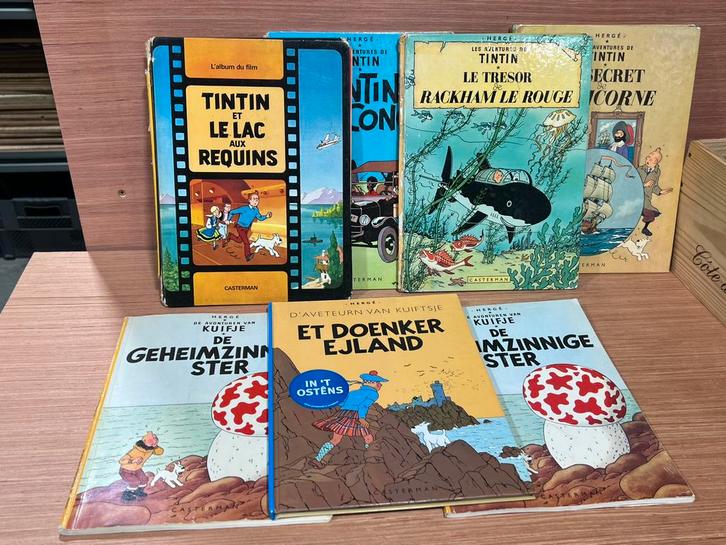 Kuifje / TINTIN 7 strips, Boeken, Stripverhalen, Gelezen, Meerdere stripboeken, Ophalen
