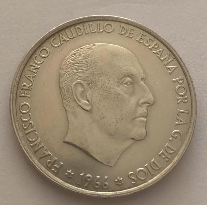 SPANJE 100 PESETAS 1966 ZILVER, Postzegels en Munten, Munten | Europa | Niet-Euromunten, Zilver, Ophalen of Verzenden