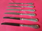 Zes botermesjes met massief zilveren heft, Antiek en Kunst, Ophalen of Verzenden
