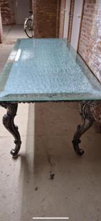 Prachtige BAROK eetkamertafel met nieuwe glasplaat, Antiek en Kunst, Ophalen