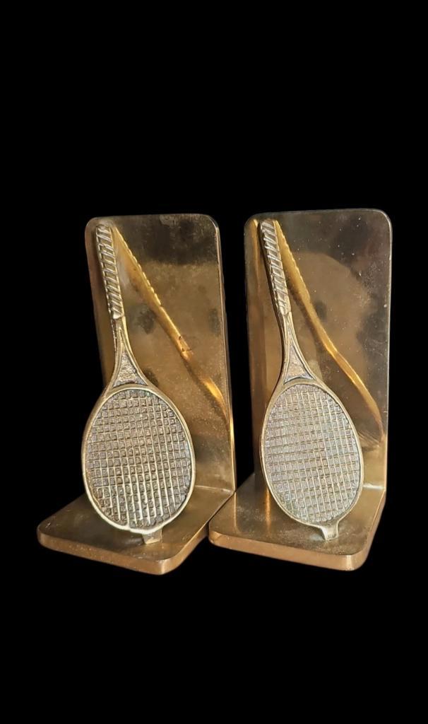 Messing boekensteunen tennisrackets, Antiquités & Art, Curiosités & Brocante, Enlèvement ou Envoi