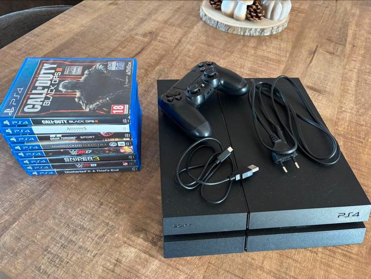 PlayStation 4 met 8 spelletjes (1T geheugen), Games en Spelcomputers, Spelcomputers | Sony PlayStation 4, Gebruikt, Original, 1 TB