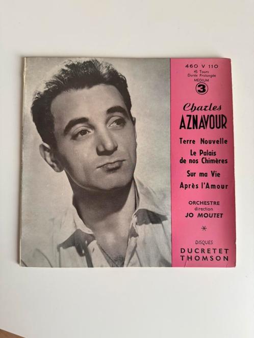 Charles Aznavour EP « Terre Nouvelle » Vinyle 45 Tours, Cd's en Dvd's, Vinyl | Pop, Gebruikt, Voor 1960, 10 inch, Ophalen of Verzenden