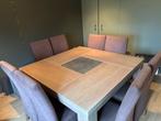 Schitterende eetkamertafel met 8 stoelen, Ophalen, Vierkant, Zo goed als nieuw, Vijf personen of meer