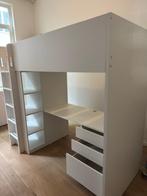 Hoogslaper met bureau, wit, Huis en Inrichting, Ophalen, Gebruikt, Eenpersoons, Minder dan 160 cm