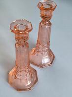Luxval kandelaars, art deco, model Edward, Antiek en Kunst, Antiek | Kandelaars, Ophalen of Verzenden, Glas