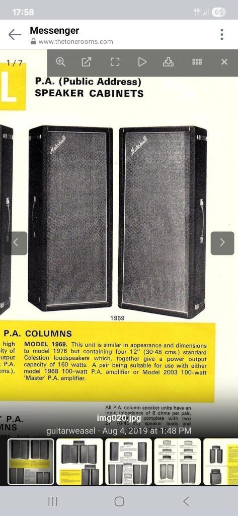 Ik ben een vintage Marshall pa-column uit 1969, Muziek en Instrumenten, Versterkers | Keyboard, Monitor en PA, Gebruikt, P.A.
