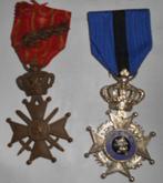 2 Belgische medailles Albert I., Ophalen of Verzenden, Landmacht, Lintje, Medaille of Wings