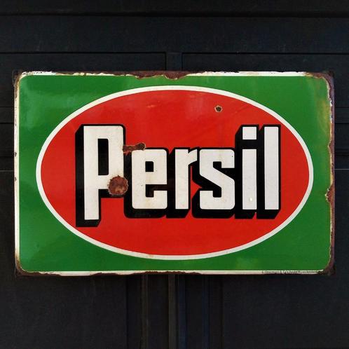 Oud Emaille Reclamebord PERSIL Ostermann Amsterdam Jaren 30, Verzamelen, Merken en Reclamevoorwerpen, Gebruikt, Reclamebord, Verzenden