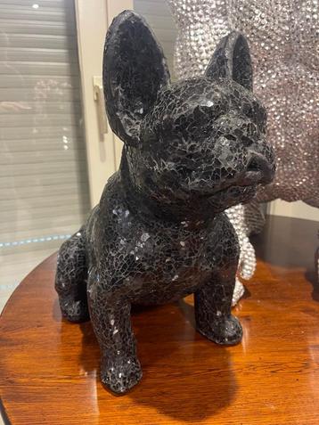 Franse Bulldog in zwart glasmozaïek Frenchie design object beschikbaar voor biedingen