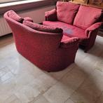 Paar Rolf Benz 2-zits fauteuils/banken van rood fluweel, Ophalen, Zo goed als nieuw