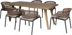 MaxxGarden Estrella Diningset - Tuinset - 6 Personen (Veneti, Tuin en Terras, Ophalen, 6 zitplaatsen, Tuinset, Eettafel