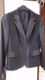 Zwarte blazer/colbert jasje met witte strepen - goede staat!, Kleding | Dames, Jasje, Zo goed als nieuw, Maat 36 (S), Zwart