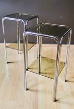 ✔️Paire de tables d'appoint Vintage 70s', Comme neuf, Métal ou Aluminium, Design 70s', 60 cm ou plus