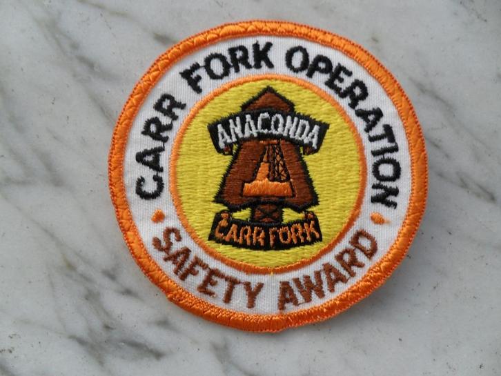 mijnwerker patch CARR FORK Anaconda mijn (Utah), Verzamelen, Mineralen en Fossielen, Ophalen of Verzenden