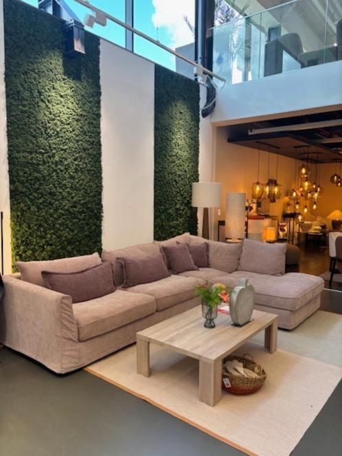 Cosy hoeksalon in stof (ongebruikt toonzaalmodel!), Huis en Inrichting, Zetels | Zetels, Nieuw, Hoekbank, Vierpersoons of meer