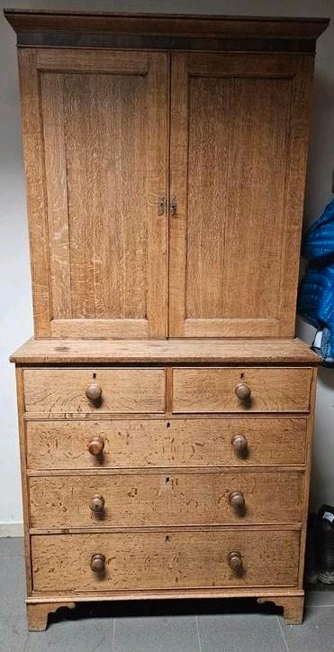 Prachtige Antieke Tweedelige Eiken Buffetkast / Ladekast, Huis en Inrichting, Kasten | Dressoirs, Gebruikt, 100 tot 150 cm, 50 tot 75 cm