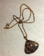 Ketting edelsteen hanger turitella agaat, Handtassen en Accessoires, Kettingen, Bruin, Verzenden, Nieuw, Steen of Mineraal