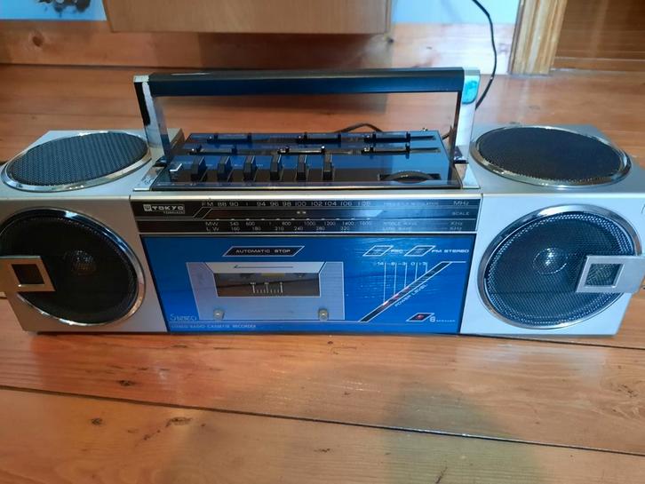 Vintage radiobandrecorder uit de jaren 80, Audio, Tv en Foto, Radio's, Gebruikt, Radio, Ophalen