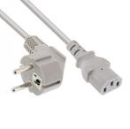 C13 Apparaatstekker Voedingskabel PC Haaks 1,8 meter Grijs, Verzenden, Zo goed als nieuw