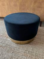 Grand pouf en velours noir, Maison & Meubles, Comme neuf, Rond, Enlèvement ou Envoi, 50 à 75 cm