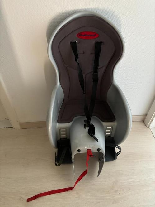 Polisport autostoel Achterzitje, Fietsen en Brommers, Fietsaccessoires | Fietsstoeltjes, Gebruikt, Achterzitje, 22 t/m 36 kg, Voetsteuntjes
