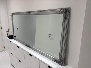 Zilverkleurige spiegel 160 x 70 cm OM TE ZIEN!!!