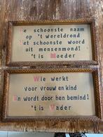 Oude schilderijtjes jaren 30 van vader en moeder, Huis en Inrichting, Woonaccessoires | Tekstborden en Spreuken, Ophalen of Verzenden