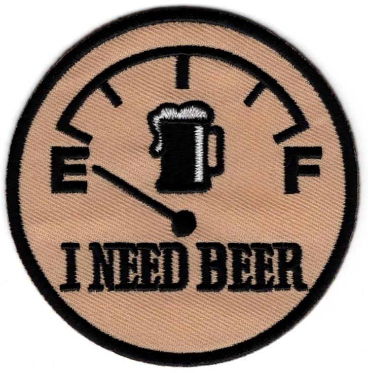 I need beer stoffen opstrijk patch embleem, Verzamelen, Stickers, Nieuw, Overige typen, Verzenden