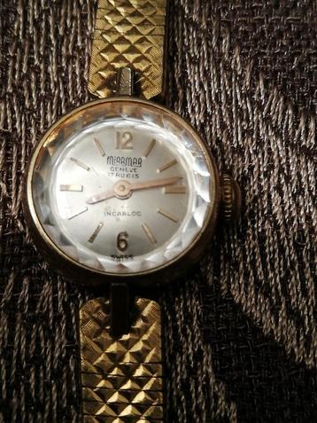 Montre vintage à remontage Miramar Geneve des années 50 en o