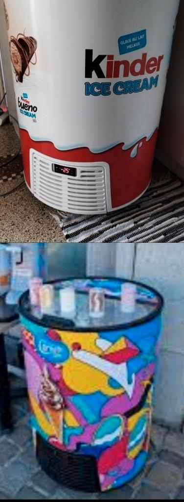 ✓1 Surgélateur CORNETTO & KINDER décor, sur Roulettes, Zakelijke goederen, Horeca | Keukenapparatuur, Koelen en Vriezen, Gebruikt