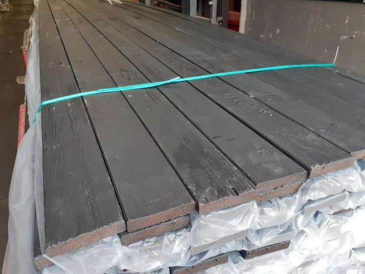 Partij 850m2 Thermowood Vuren gevelbekleding - Brandklasse B, Tuin en Terras, Palen, Balken en Planken, Planken, 250 cm of meer