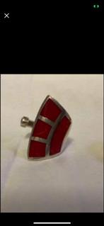 Bague en argent, Handtassen en Accessoires, Ophalen, Zo goed als nieuw, Rood, Zilver