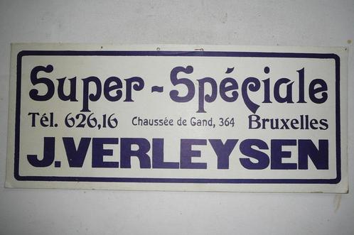 Panneau d'affichage en carton Super Spéciale J. Verleysen Br, Collections, Marques de bière, Utilisé, Panneau, Plaque ou Plaquette publicitaire