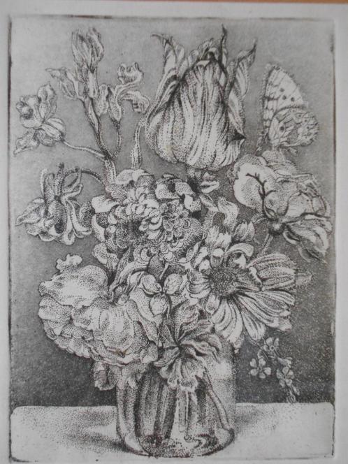 Mady van Damme, 2 "Bloemstillevens", Antiek en Kunst, Kunst | Etsen en Gravures, Ophalen of Verzenden