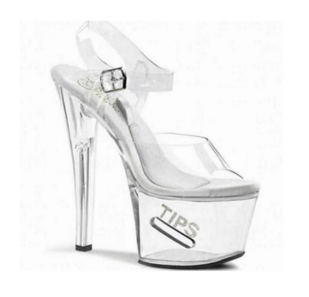 PLEASER Tipjar-708-5 NIEUW maat 40 EU doorzichtige hakken, Kleding | Dames, Schoenen, Nieuw, Schoenen met hoge hakken, Ophalen of Verzenden